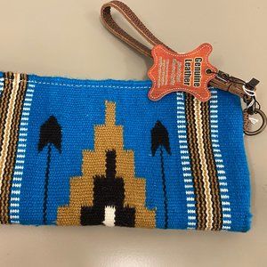 NWT, Saddle Blanket Clutch / Wristlet Bag - Blue